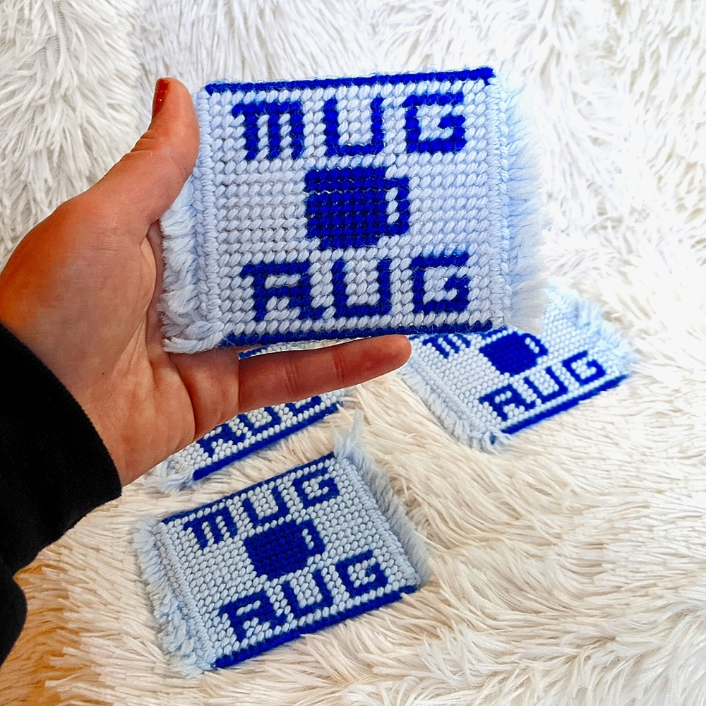 Vintage "MUG RUG" Drink Coasters Home Decor- Set of 4